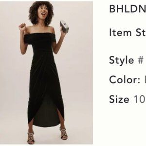 BHLDN Edison Velvet Dress in Black